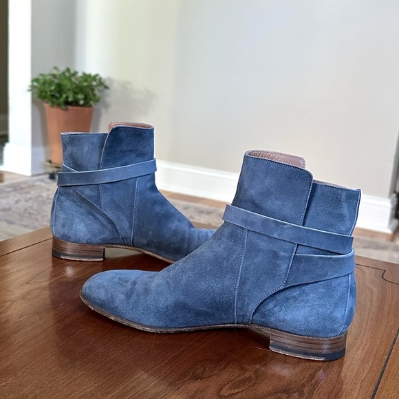 Hermès Neo Kelly Ankle Boots in Blue Suede | Size 36 (5.5 US) | Rare blue agris - Picture 2 of 12